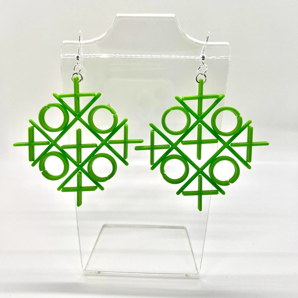 Tic Tac Toe Game Earrings - Game Night Earrings - Toy Earrings